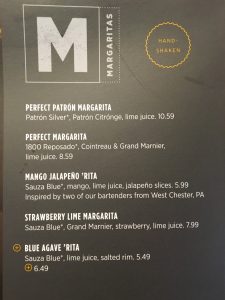 Applebee's new Margarita Menu